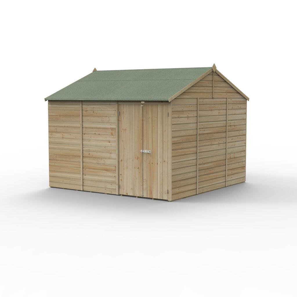 Beckwood 10×10 Reverse Apex Shed – No Windows – Double Door 5013053197851 2